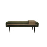 Classic Cocktail Ottoman with Slide Tray, Green