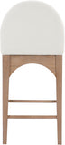 Waldorf - Chenille Stool With Natural Legs
