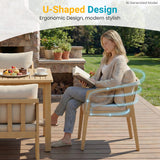 Acacia Wood Outdoor Dining Set with Umbrella Hole