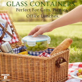 4-Pack Round Glass Food Storage Containers