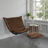 Scroll Puff Chair Bella Chocolate Titanium Frame