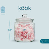 Kook Glass Storage Canisters with Lids, Set of 2