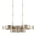 Grand Lotus Oval Silver Chandelier