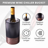 Mixora Double Wall Copper Black Wine Cooler