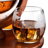 Etched World Decanter Whiskey Globe