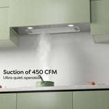 CIARRA 29 Inch Stainless Steel Range Hood Insert, 450 CFM, Built-In Under Cabinet CAS75913E-OW