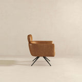 Camila Tan Leather Lounge Chair