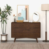 Mid Century Modern Walnut Dresser 6 Drawer