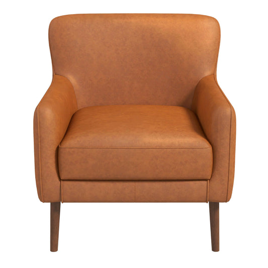 Claire Genuine Leather Lounge Chair In Tan