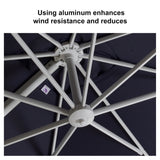 PURPLE LEAF White Outdoor Umbrella Left-Right Tilting Patio Cantilever Umbrella