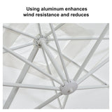 PURPLE LEAF White Outdoor Umbrella Left-Right Tilting Patio Cantilever Umbrella