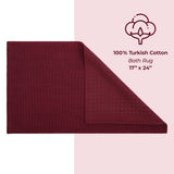 American Soft Linen 100% Cotton Bath Mat Rugs, 17x24 inches Slip Resistant Bottom Base Bath Mats for Bathroom - 50 Set Case Pack