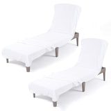 American Soft Linen 2 Pack Chaise Lounge Covers with Pocket, 86" x 32" Oversized Beach and Pool Lounge Chair Towels