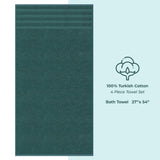4 Piece 100% Cotton Turkish Bath Towel - 6 Set Case Pack