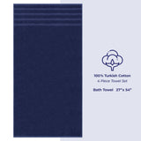 4 Piece 100% Cotton Turkish Bath Towel - 6 Set Case Pack