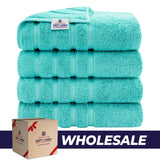 4 Piece 100% Cotton Turkish Bath Towel - 6 Set Case Pack
