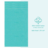 4 Piece 100% Cotton Turkish Bath Towel - 6 Set Case Pack