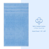 4 Piece 100% Cotton Turkish Towels, Hand Towel Set, Soft, Absorbent, Quick Dry - 28 Set Case Pack