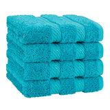 4 Piece 100% Cotton Softness, Elegance, Comfort Washcloth Turkish Towel Set