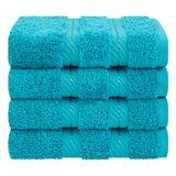 4 Piece 100% Cotton Softness, Elegance, Comfort Washcloth Turkish Towel Set