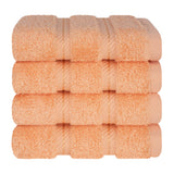 4 Piece 100% Cotton Softness, Elegance, Comfort Washcloth Turkish Towel Set