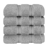 4 Piece 100% Cotton Softness, Elegance, Comfort Washcloth Turkish Towel Set