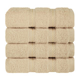 4 Piece 100% Cotton Softness, Elegance, Comfort Washcloth Turkish Towel Set