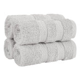 4 Piece 100% Cotton Softness, Elegance, Comfort Washcloth Turkish Towel Set