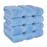 4 Piece 100% Cotton Softness, Elegance, Comfort Washcloth Turkish Towel Set