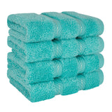 4 Piece 100% Cotton Softness, Elegance, Comfort Washcloth Turkish Towel Set