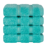 4 Piece 100% Cotton Softness, Elegance, Comfort Washcloth Turkish Towel Set