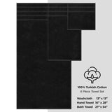 6 Piece 100% Cotton Turkish Bulk Bath Towels - Wholesale Premium Towel Sets - 10 Set Case Pack