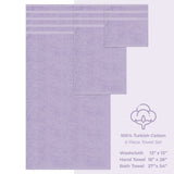 6 Piece 100% Cotton Turkish Bulk Bath Towels - Wholesale Premium Towel Sets - 10 Set Case Pack