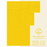 6 Piece 100% Cotton Turkish Bulk Bath Towels - Wholesale Premium Towel Sets - 10 Set Case Pack