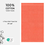 American Soft Linen Bekos 100% Cotton Turkish Towels, 4 Piece Bath Towel Set