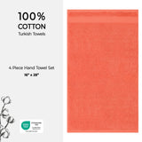American Soft Linen Bekos 100% Cotton Turkish Towels, 4 Piece Hand Towel Set