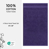 American Soft Linen Bekos 100% Cotton Turkish Towels, 4 Piece Hand Towel Set