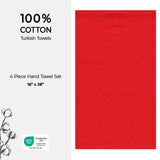 American Soft Linen Bekos 100% Cotton Turkish Towels, 4 Piece Hand Towel Set