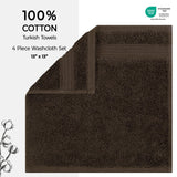 American Soft Linen Bekos 100% Cotton Turkish Towels, 4 Piece Washcloth Towel Set
