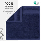 American Soft Linen Bekos 100% Cotton Turkish Towels, 4 Piece Washcloth Towel Set