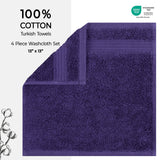 American Soft Linen Bekos 100% Cotton Turkish Towels, 4 Piece Washcloth Towel Set