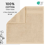 American Soft Linen Bekos 100% Cotton Turkish Towels, 4 Piece Washcloth Towel Set