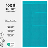 American Soft Linen Bekos 100% Cotton Turkish Towels 6 Piece Bath Towel Set with 18 Different Colors