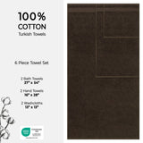 American Soft Linen Bekos 100% Cotton Turkish Towels 6 Piece Bath Towel Set with 18 Different Colors