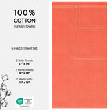 American Soft Linen Bekos 100% Cotton Turkish Towels 6 Piece Bath Towel Set with 18 Different Colors