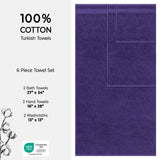 American Soft Linen Bekos 100% Cotton Turkish Towels 6 Piece Bath Towel Set with 18 Different Colors