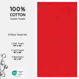 American Soft Linen Bekos 100% Cotton Turkish Towels 6 Piece Bath Towel Set with 18 Different Colors