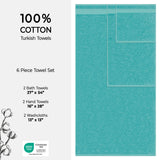 American Soft Linen Bekos 100% Cotton Turkish Towels 6 Piece Bath Towel Set with 18 Different Colors