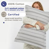 Wholesale 100% Washed Cotton Percale Duvet Cover Set – 200TC Yarn-Dyed Striped Hotel Bedding Set