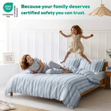 Wholesale 100% Washed Cotton Percale Duvet Cover Set – 200TC Yarn-Dyed Striped Hotel Bedding Set